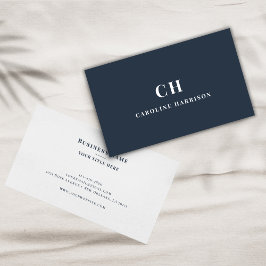 Tarjeta De Visita Mínimo Profesional Simple Monograma Naval