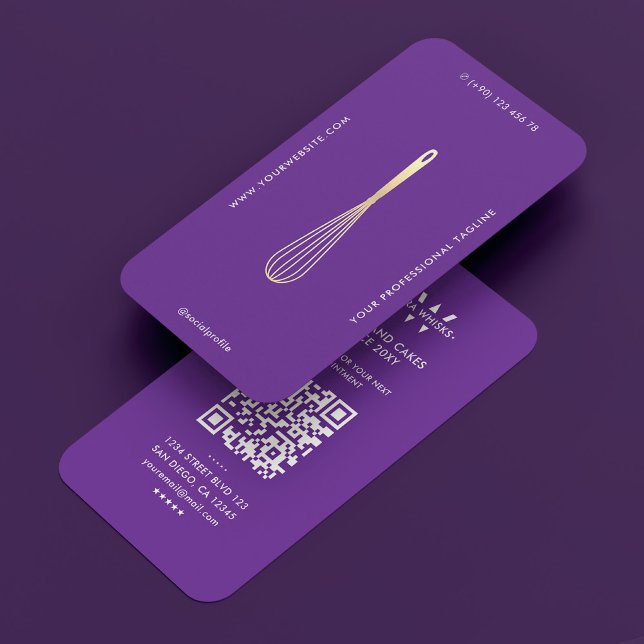 Tarjeta De Visita Mínimo Royal Purple Baker Caterer Chef Whisk (Minimal Royal Purple Baker Caterer Chef Whisk Business Card
☆★
☆★
☆★
☆★
☆★
4.8 out of 5 stars rating)