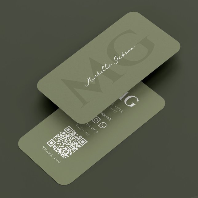 Tarjeta De Visita Mínimo Sabor Terapéutico Profesional (Minimal Professional Therapist Sage Business Card
)
