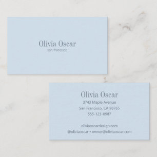 Tarjeta De Visita Mínimo Simple Suave Azul Moderno Profesional