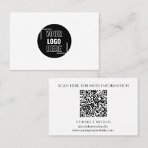 Mínimo su logotipo aquí Código QR en blanco y negr