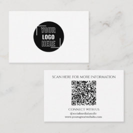 Tarjeta De Visita Mínimo su logotipo aquí Código QR en blanco y negr