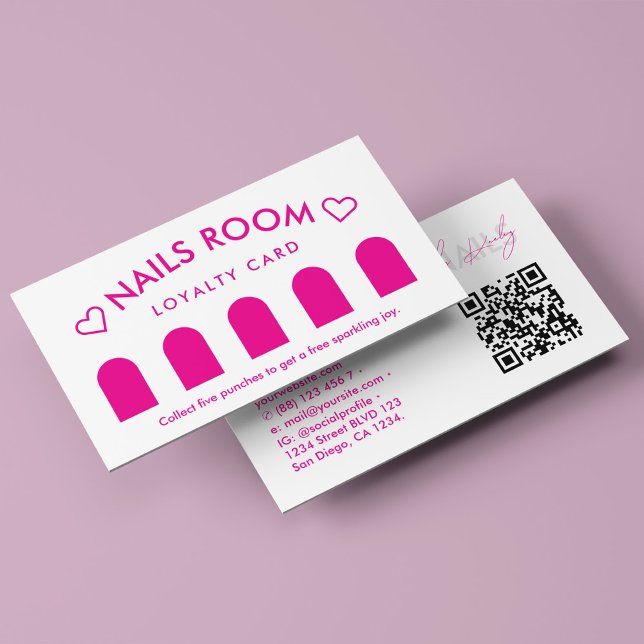 Tarjeta De Visita Mínimo Terapia Nal Spa Lealtad Rosa (Minimal Nail Therapist Spa Pink Loyalty Business Card
)
