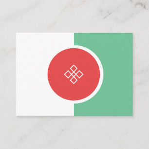 Tarjeta De Visita Mínimo y geométrico simple de coral rosa y verde a