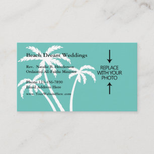 Tarjeta De Visita Ministro de boda en la playa