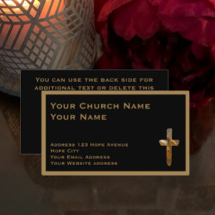 Tarjeta De Visita Ministro de la Iglesia Cristiana Tan Cruz de Estil