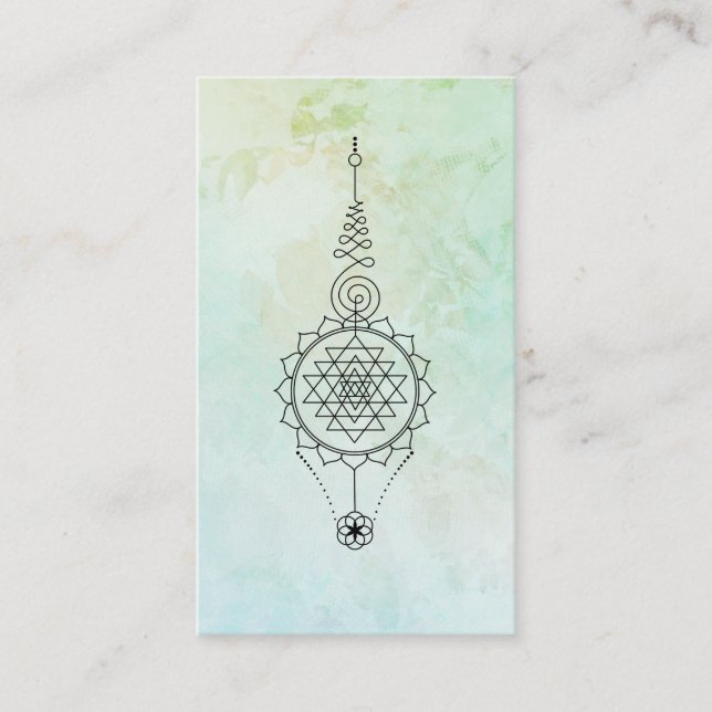 Tarjeta De Visita *~* Mint Aqua Reiki Energía Sanar Nirvana (Anverso)