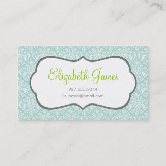 Tarjeta De Visita Mint Damask