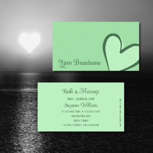 Tarjeta De Visita Mint Green con un espléndido corazón moderno lindo