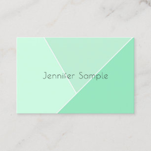 Tarjeta De Visita Mint Green Elegant Moderno Plantilla Minimalista