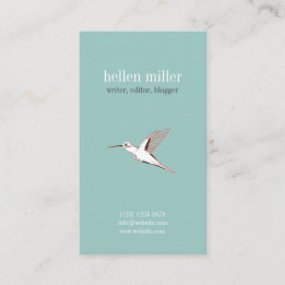 Tarjeta De Visita Mint hummingbird elegant minimal cute visit card