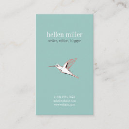 Tarjeta De Visita Mint hummingbird elegant minimal cute visit card