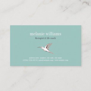Tarjeta De Visita Mint hummingbird illustration vintage elegant card