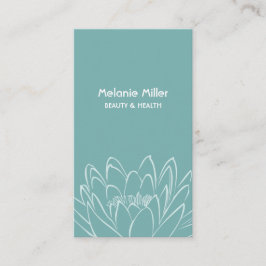 Tarjeta De Visita Mint white lilypad flower illustration elegant 
