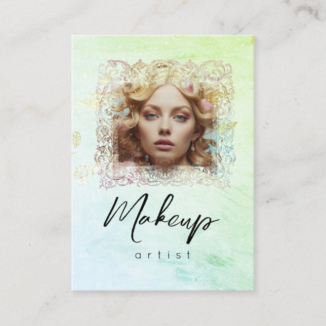 Tarjeta De Visita *~* Mint Yellow QR Mujeres Giram Glam (Anverso)
