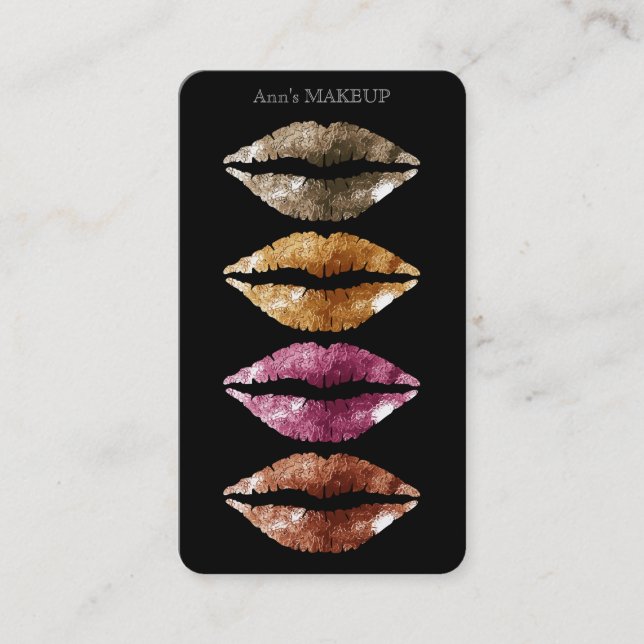 Tarjeta De Visita Mirada artística con clase elegante de los labios (Anverso)
