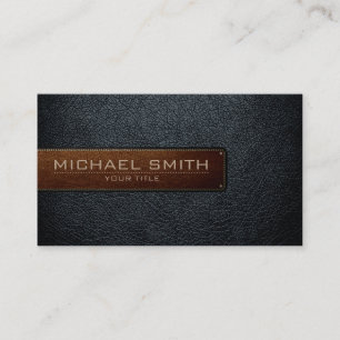 Tarjeta De Visita Mirada de cuero negra profesional