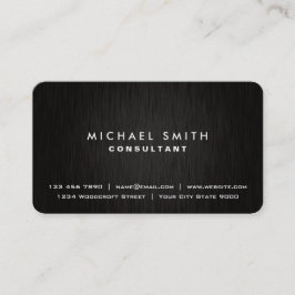 Tarjeta De Visita Mirada metalizado moderna negra llana profesional