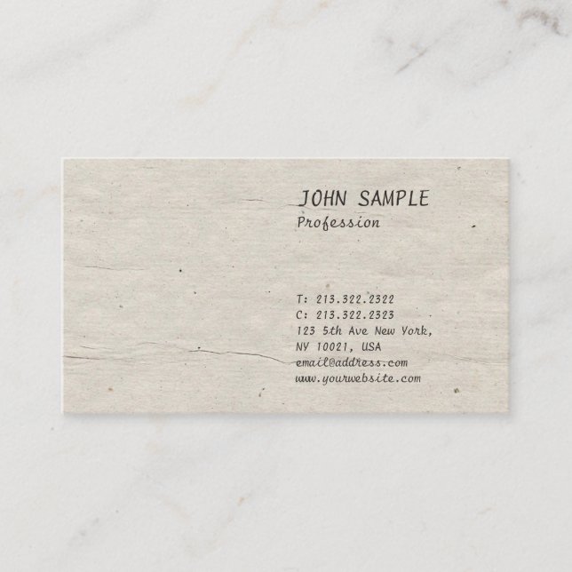 Tarjeta De Visita Mirada usada llano profesional histórico del (Anverso)