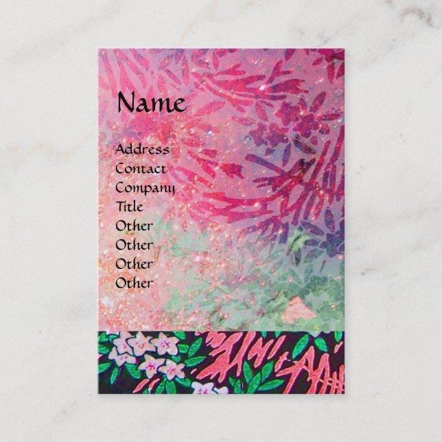 Tarjeta De Visita MÍRTILES MÁGICOS / Reflexiones de oro espumoso (Anverso)