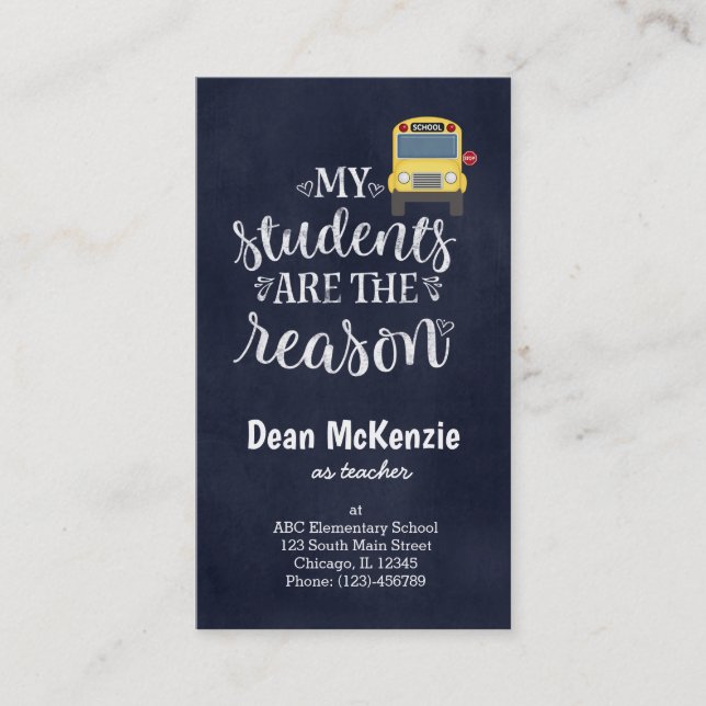 Tarjeta De Visita Mis estudiantes son la razón (Anverso)