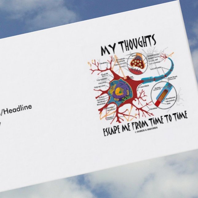 Tarjeta De Visita Mis Pensamientos Me Escapan De Tiempo En Tiempo (N (Business card featuring neuron/synapse for anyone who is forgetful or absent-minded)