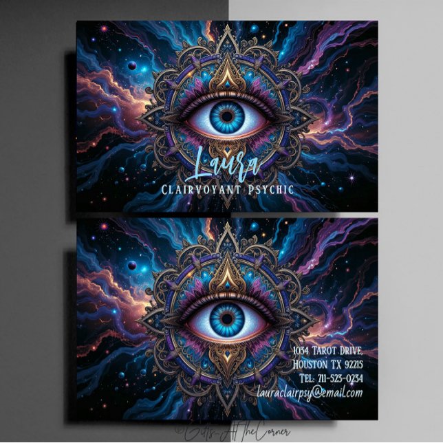 Tarjeta De Visita Misterioso Ojo Mandala Clairvoyant Medio Psíquico (Subido por el creador)