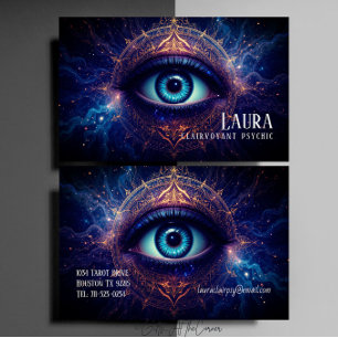 Tarjeta De Visita Misterioso Ojo Mandala Clairvoyant Medio Psíquico