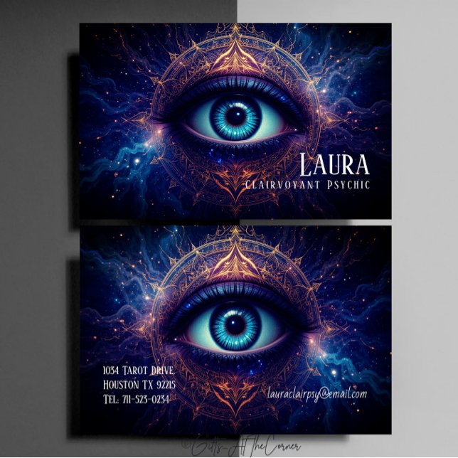 Tarjeta De Visita Misterioso Ojo Mandala Clairvoyant Medio Psíquico (Subido por el creador)