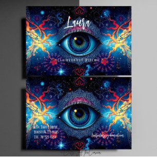 Tarjeta De Visita Misterioso Ojo Mandala Clairvoyant Medio Psíquico