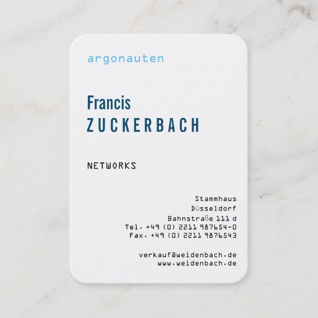 Tarjeta De Visita Mit Monograma Hochformat (Anverso)