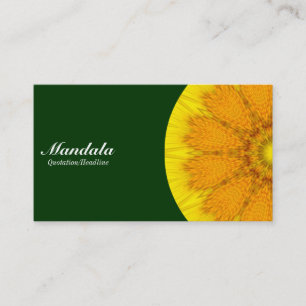 Tarjeta De Visita Mitad Mandala 04 - Verde oscuro 003300