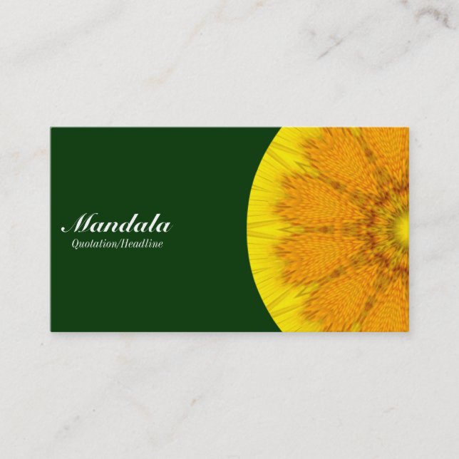 Tarjeta De Visita Mitad Mandala 04 - Verde oscuro 003300 (Anverso)