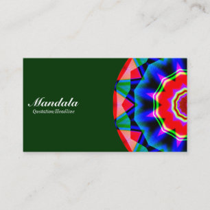 Tarjeta De Visita Mitad Mandala 06 - Verde oscuro 003300