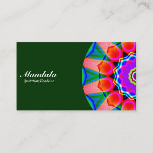 Tarjeta De Visita Mitad Mandala 07 - Verde oscuro 003300