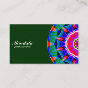 Tarjeta De Visita Mitad Mandala 08 - Verde oscuro 003300