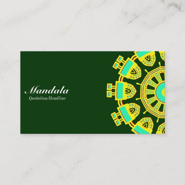 Tarjeta De Visita Mitala Mandala 110714(1) - Verde oscuro (Anverso)