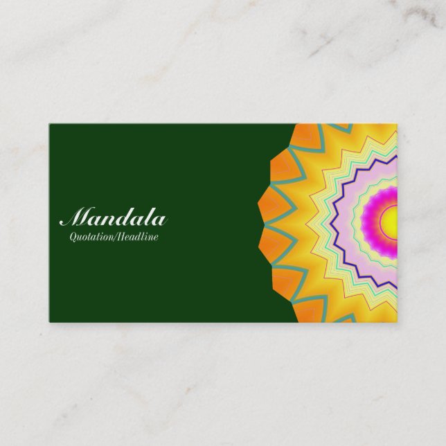 Tarjeta De Visita Mitala Mandala 260614(2) - Verde oscuro (Anverso)