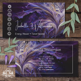 Tarjeta De Visita Mítico Ametista Chakras Reiki Meditación Yoga