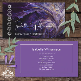 Tarjeta De Visita Mítico Ametista Chakras Reiki Meditación Yoga