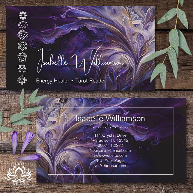 Tarjeta De Visita Mítico Ametista Chakras Reiki Meditación Yoga (Subido por el creador)