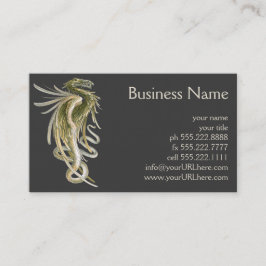 Tarjeta De Visita Mitología vintage, dragón alado con cola de serpie