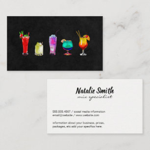 Tarjeta De Visita Mixología   Iconos de bebidas mixtas