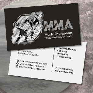 Tarjeta De Visita MMA - Capacitación en artes marciales mixtas