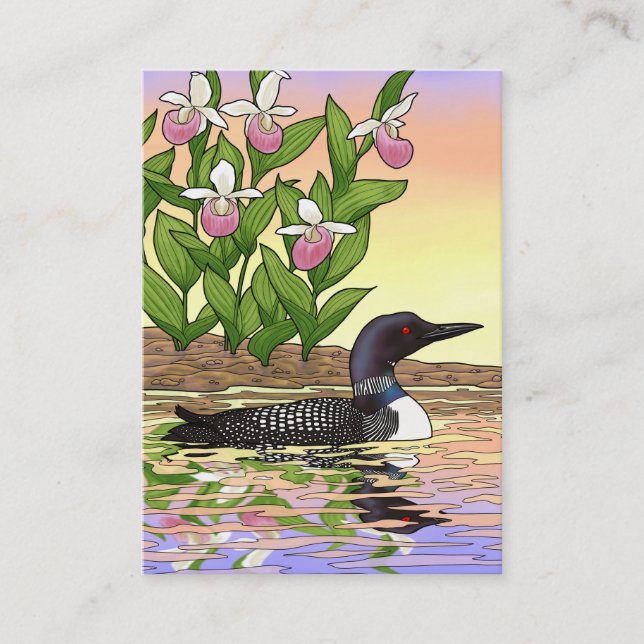 Tarjeta De Visita MN State Bird Flower Lopper Lady Slipper (Anverso)