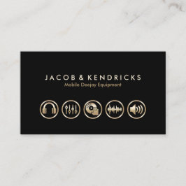 Tarjeta De Visita Mobile Deejay Equipment Gold Icons BusinessCard