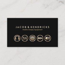 Tarjeta De Visita Mobile Deejay Equipment Gold Icons BusinessCard