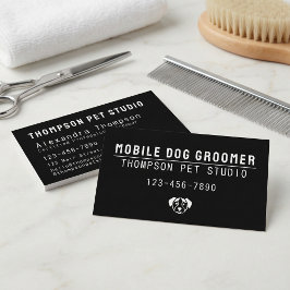 Tarjeta De Visita Mobile Dog Groomer Modern Bold Professional