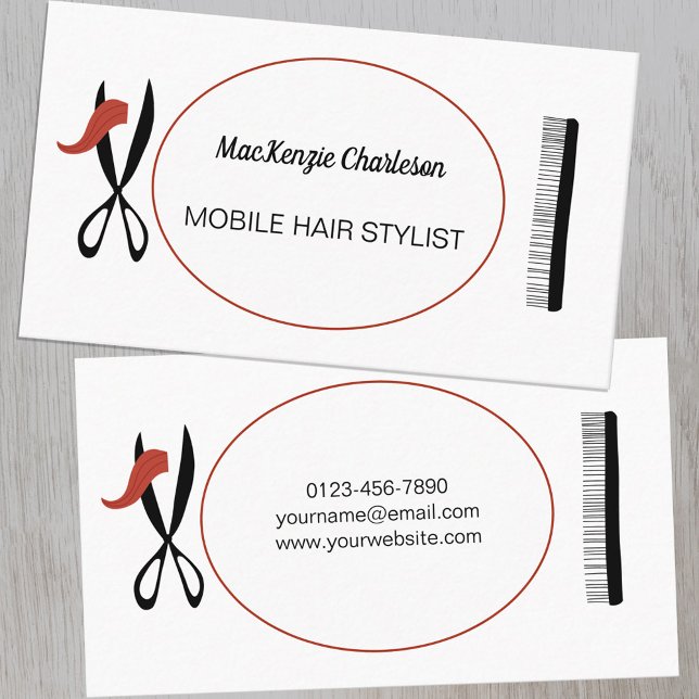 Tarjeta de visita Mobile Hair Stylist o Hairdresse (Subido por el creador)