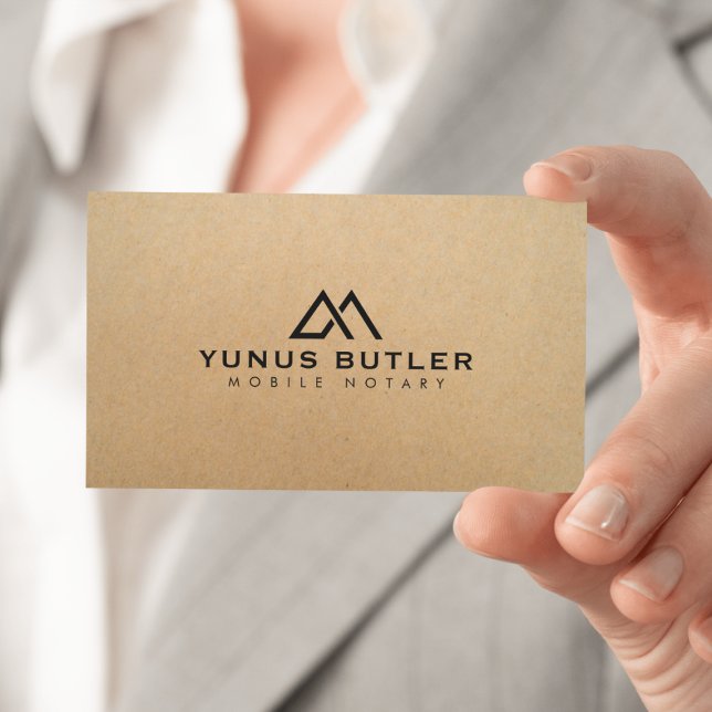 Tarjeta De Visita Mobile Notary House Logo Kraft (Subido por el creador)